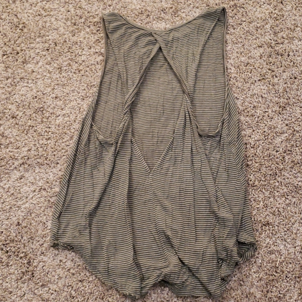 Stripped green tank top